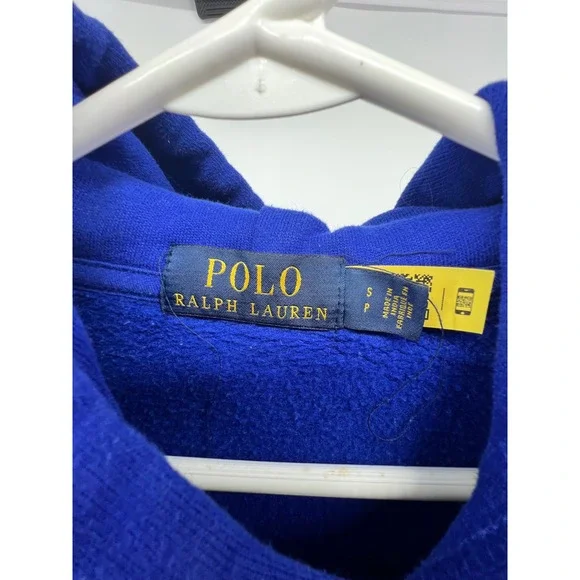 Polo Ralph Lauren Royal Blue Hoodie Sweatshirt with Red Pony Logo Size S - Picture 3 of 11
